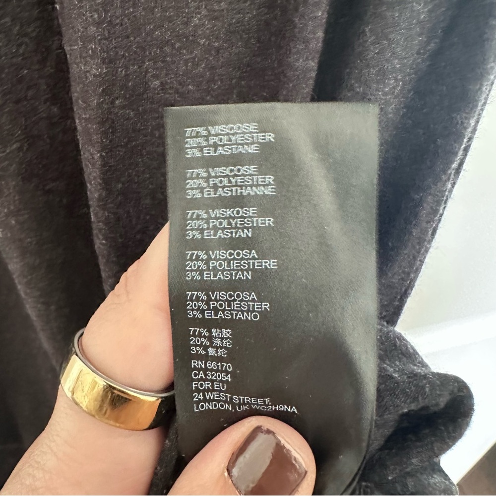 Anthropologie (XS) Globetrotter T-Shirt Midi Dress- Charcoal Gray Minimalist - Picture 8 of 11